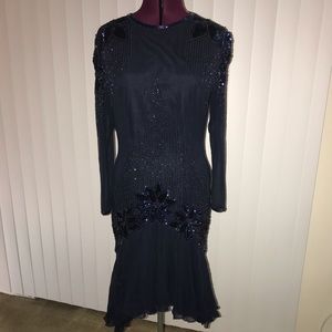 Glamorous Beaded silk knee length dress